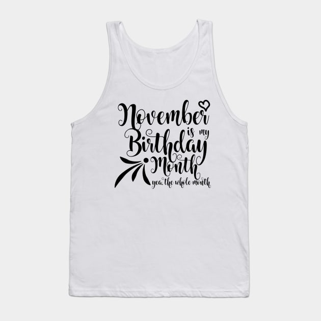 November Birthday Tank Top by Kuys Ed